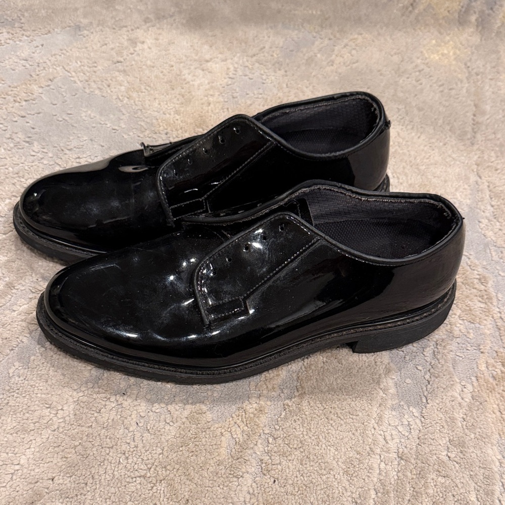 Bates High‎ Gloss Mens 9 D Vibram Sole Dress Shoe Military Black in GUC
